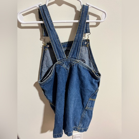 Kids vintage Denim Overall Shorts construction truck shortalls - Picture 5 of 11